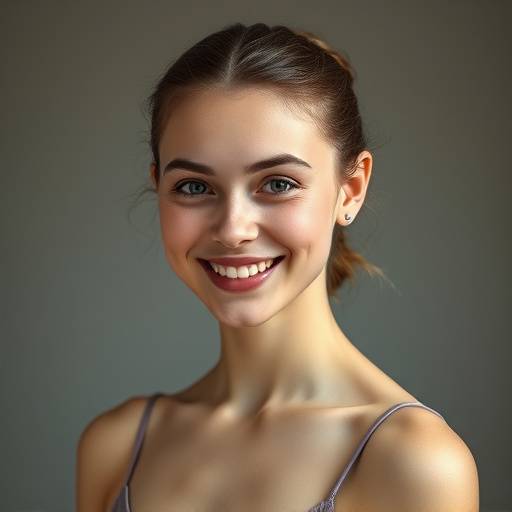 Headshot of Elena Petrova, a smiling former ballet student.